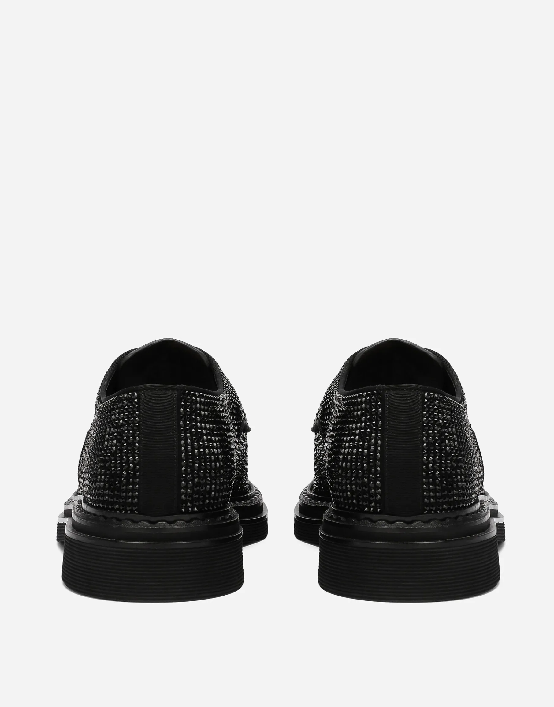 Suede Derby shoes with fusible rhinestone detailing