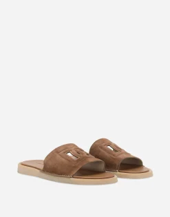 Suede sliders