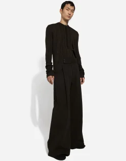 Tailored cotton pants with darts