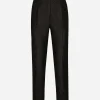 Tailored floral jacquard pants