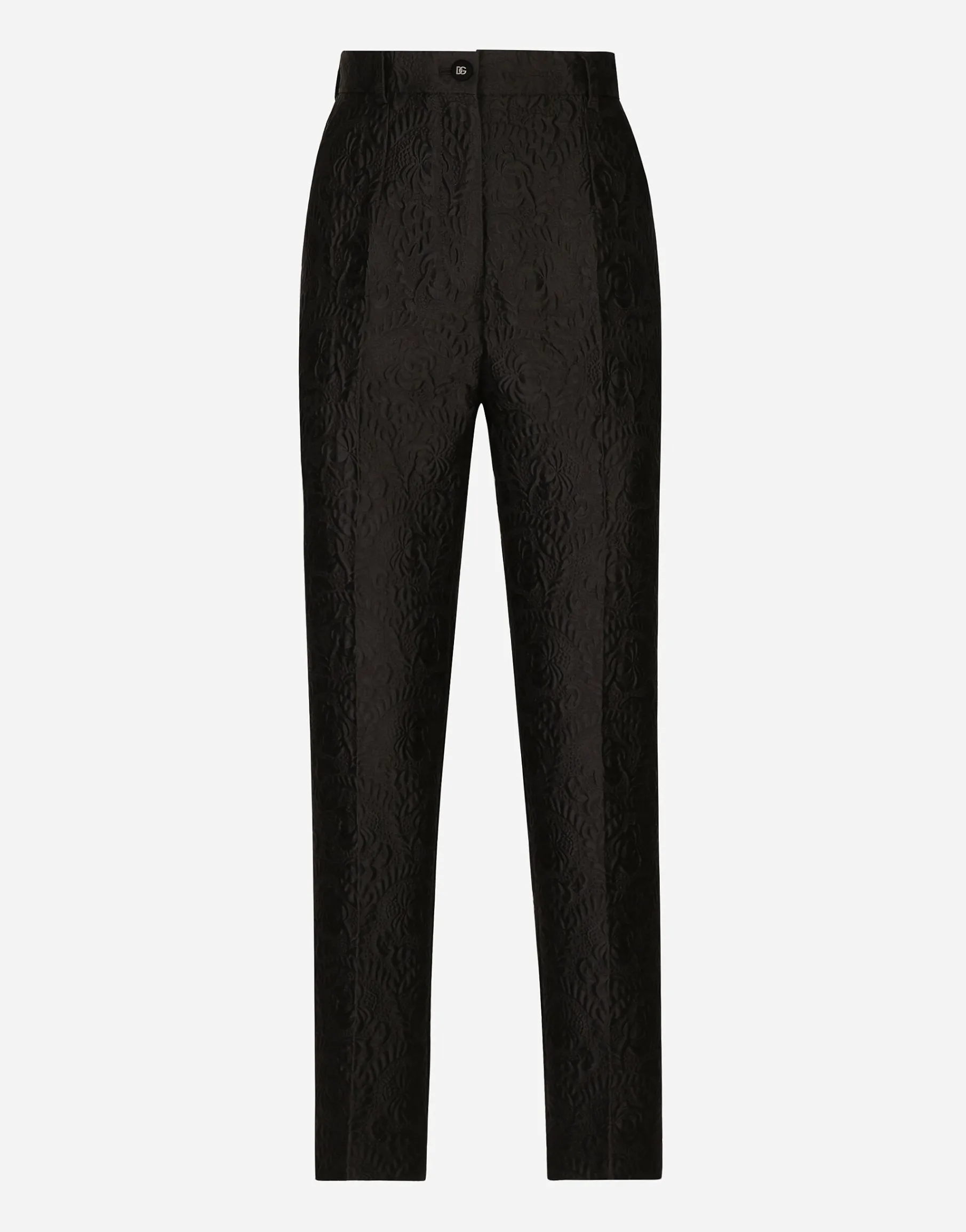 Tailored floral jacquard pants