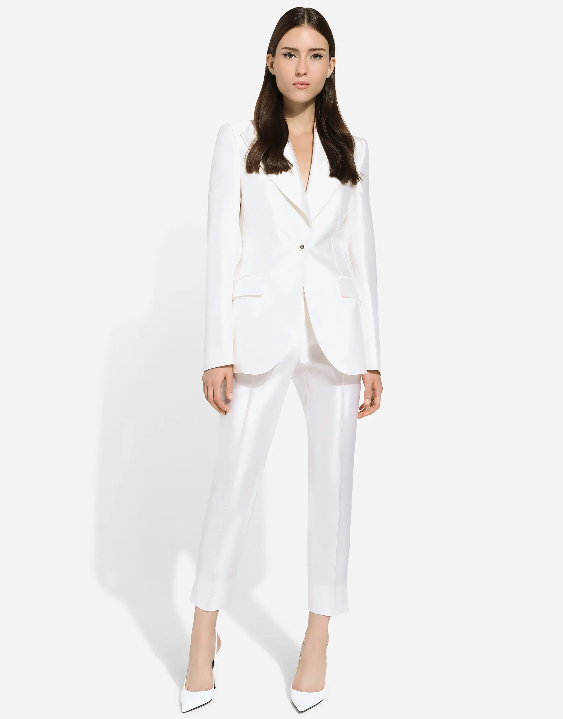 Tailored mikado silk pants