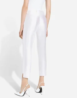 Tailored mikado silk pants