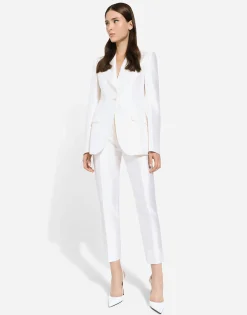 Tailored mikado silk pants