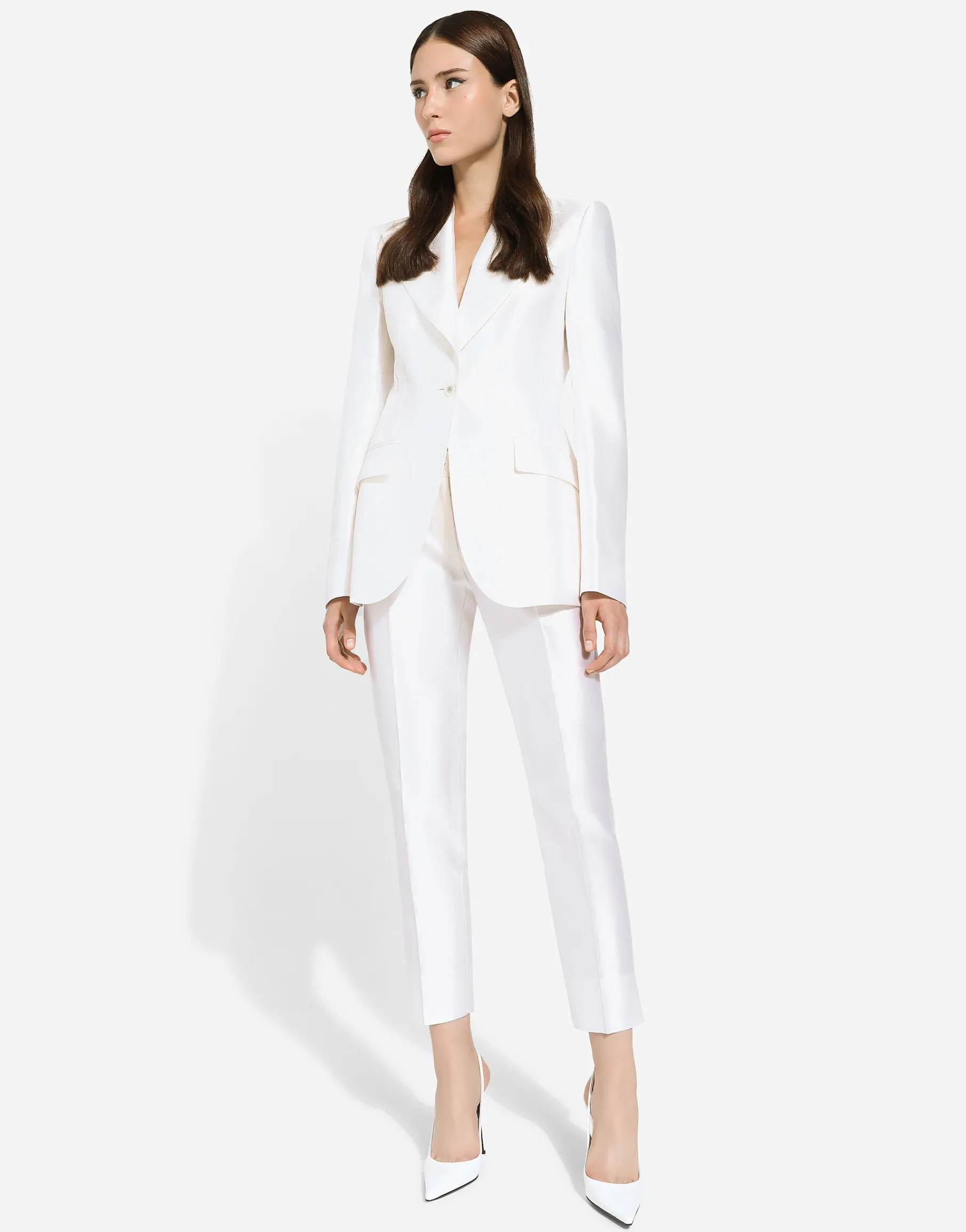 Tailored mikado silk pants