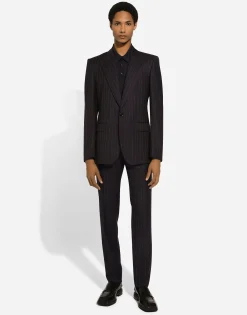 Tailored pinstripe virgin wool pants