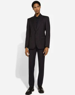 Tailored pinstripe virgin wool pants