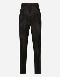 Tailored pinstripe wool pants