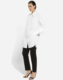 Tailored pinstripe wool pants