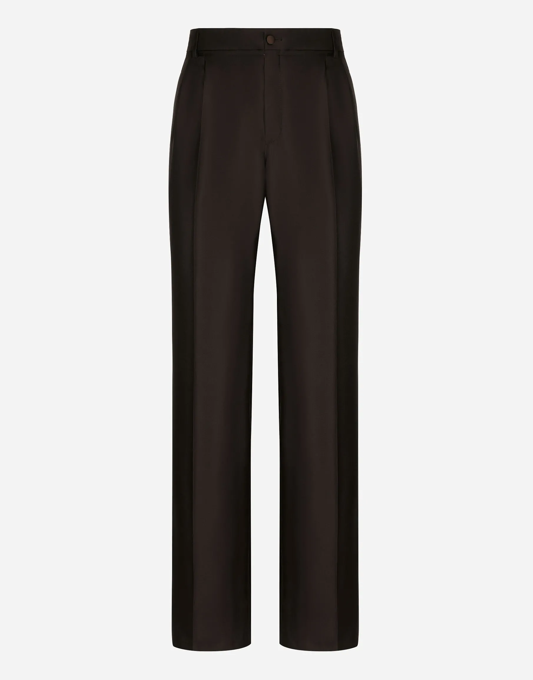 Tailored silk pants with darts