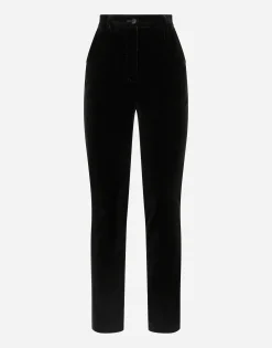 Tailored velvet tuxedo pants
