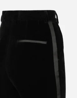 Tailored velvet tuxedo pants