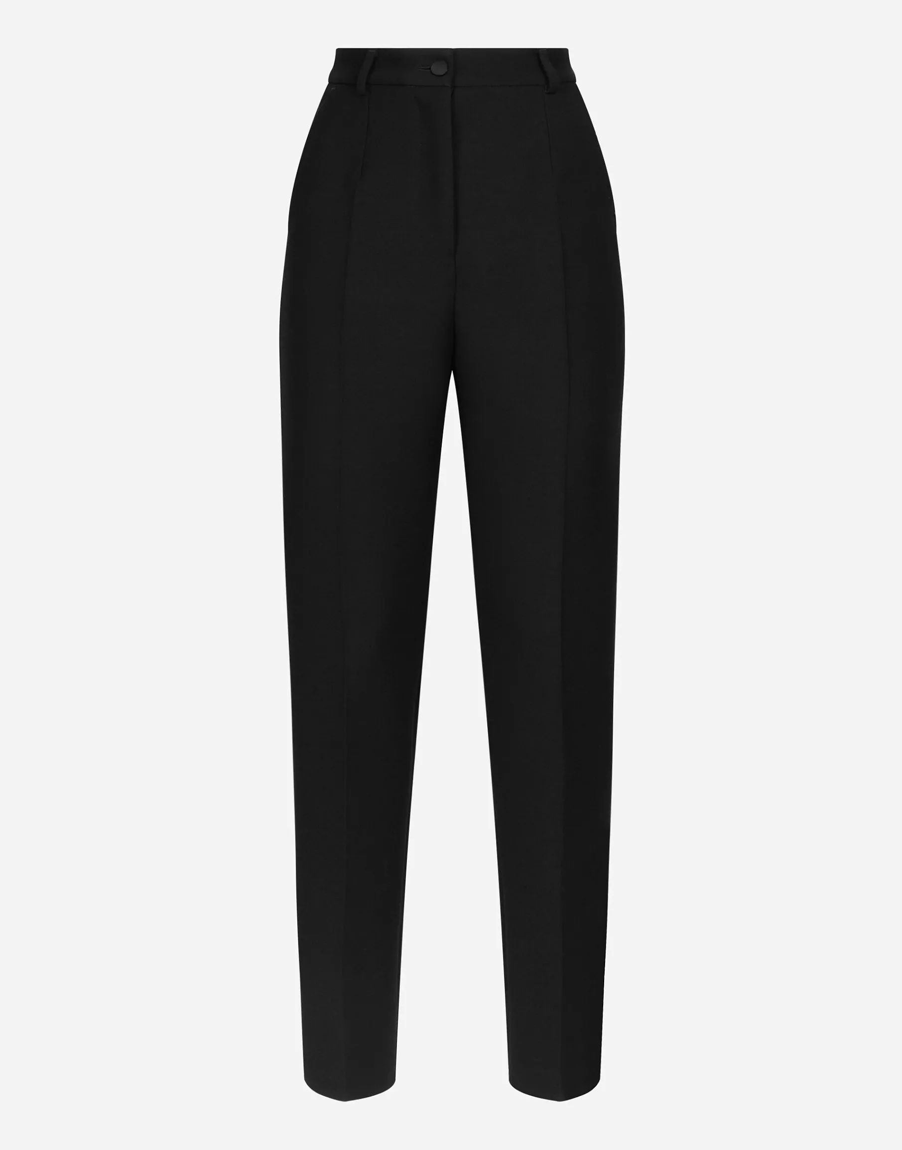 Tailored wool gabardine tuxedo pants