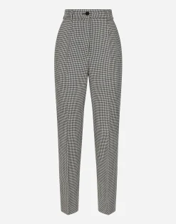 Tailored wool houndstooth pants