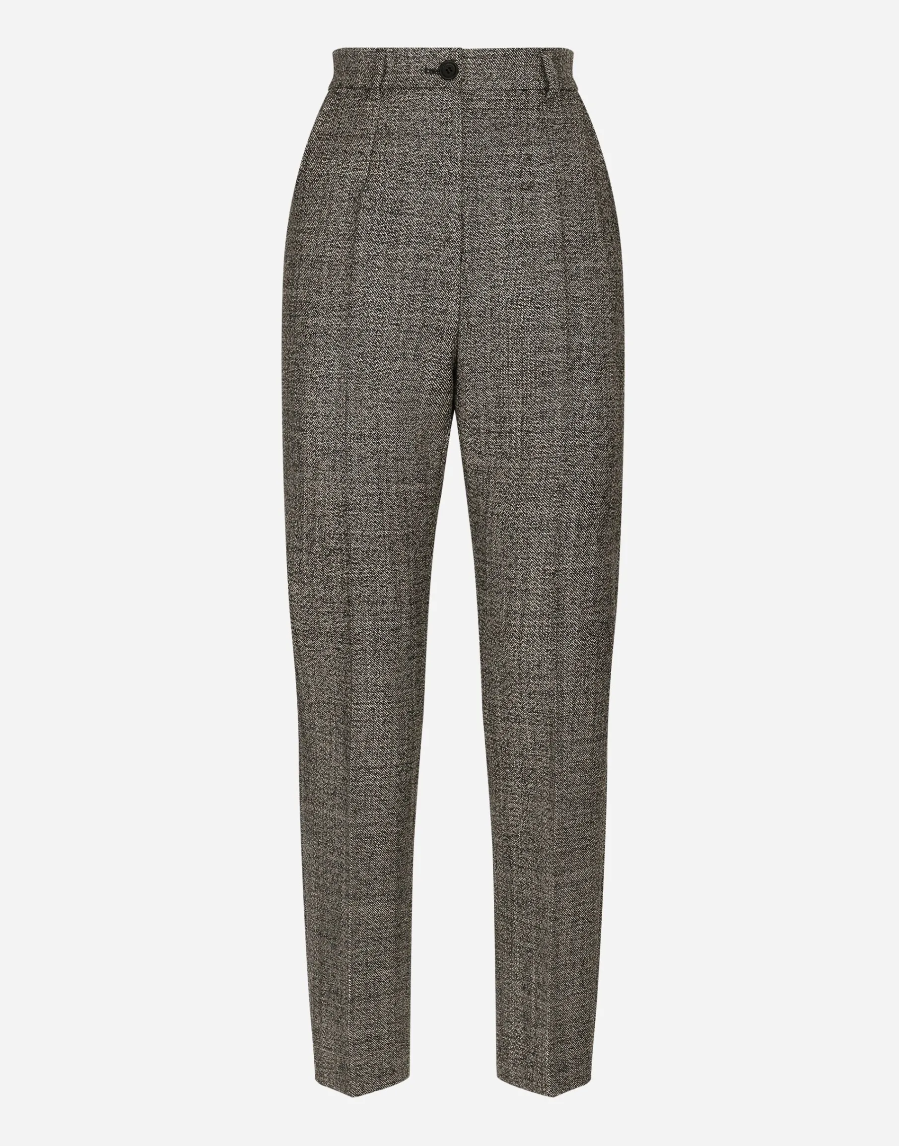 Tailored wool micro-tweed pants
