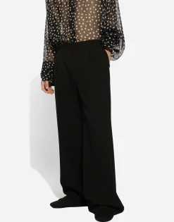 Tailored wool pants with darts