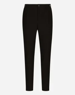 Technical fabric pants with metal DG logo