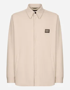 Technical fabric shirt with tag