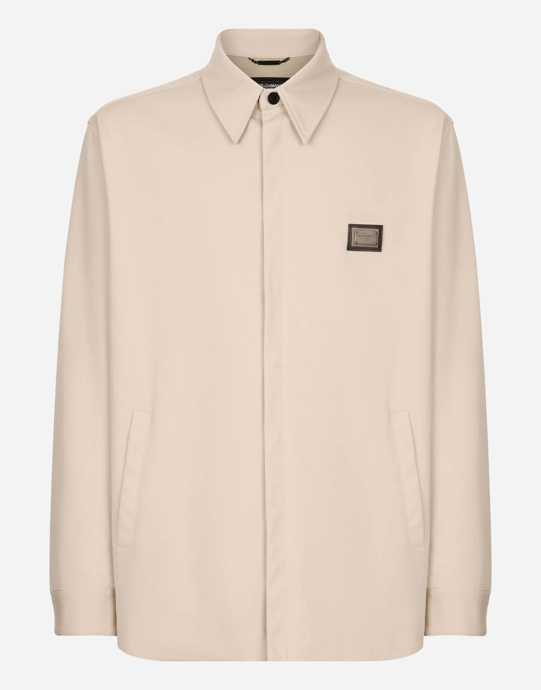 Technical fabric shirt with tag