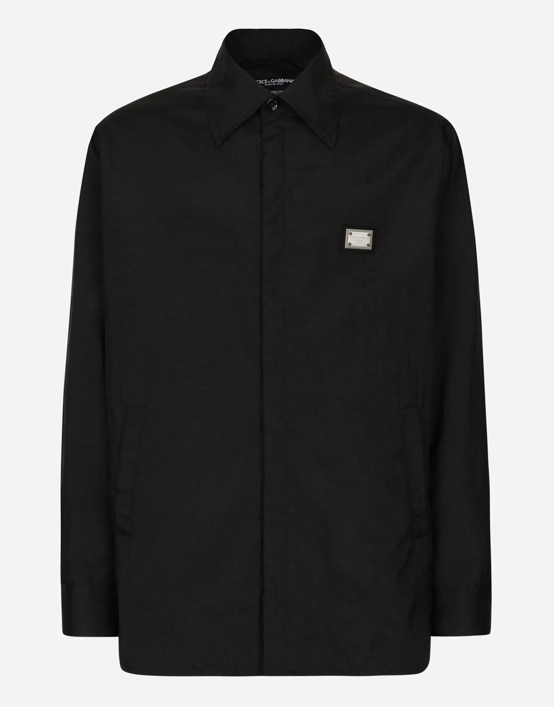 Technical fabric shirt with tag