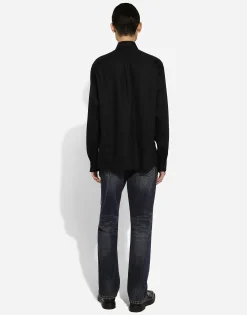 Technical fabric shirt with tag