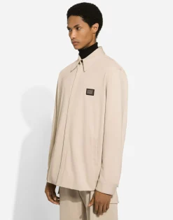 Technical fabric shirt with tag