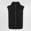 Technical fabric vest with hood