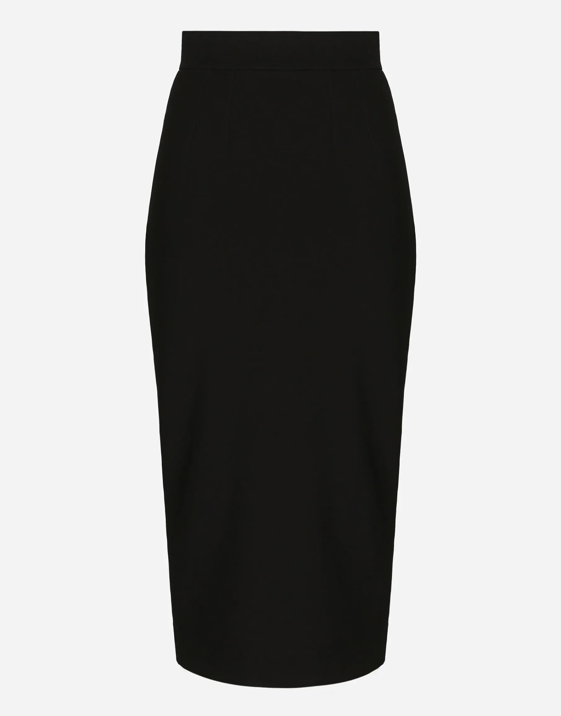 Technical jersey calf-length skirt