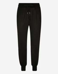 Technical jersey jogging pants with tag