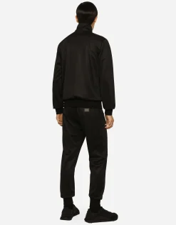 Technical jersey jogging pants with tag