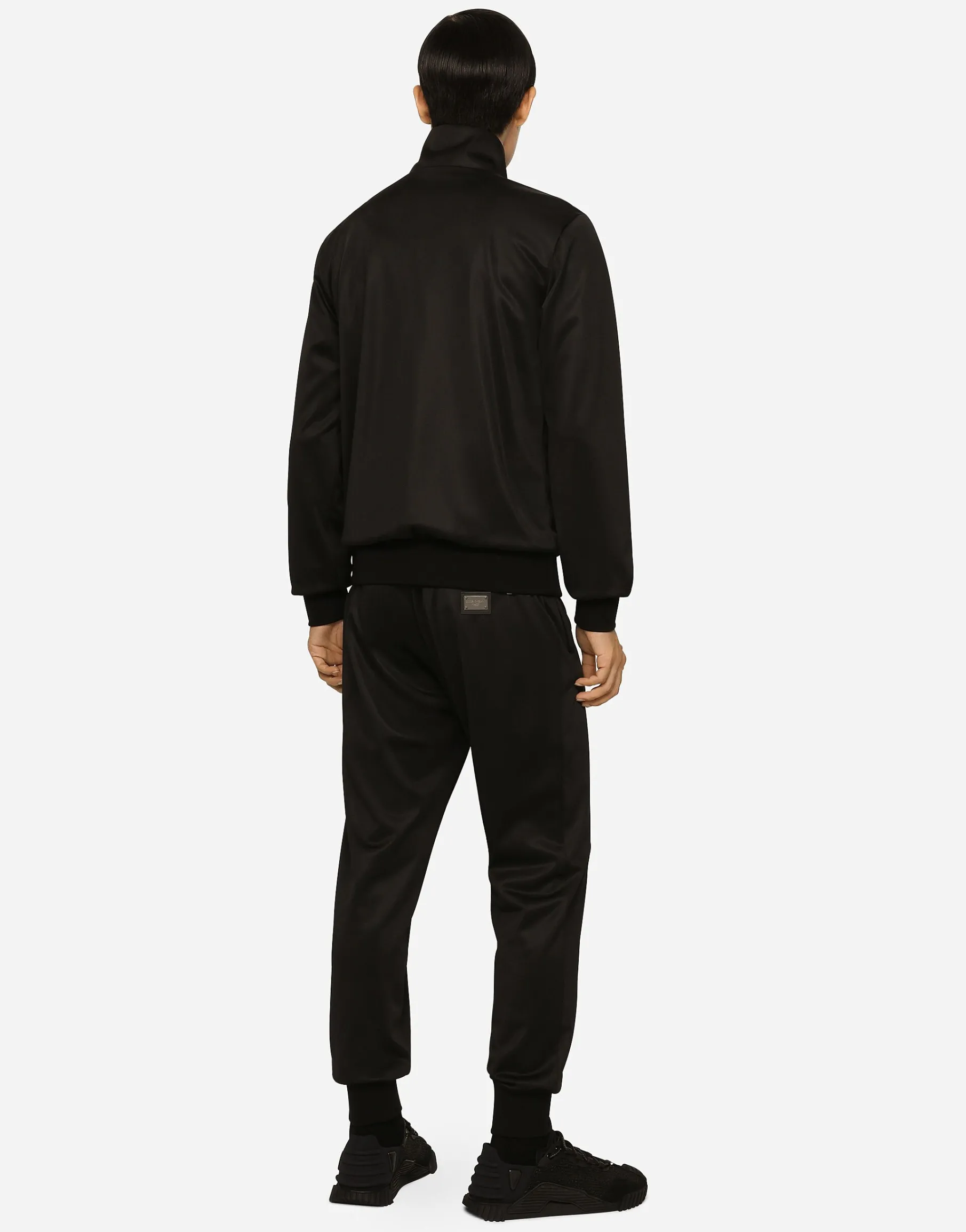 Technical jersey jogging pants with tag