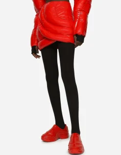 Technical jersey leggings with branded elastic