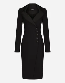 Technical jersey midi coat dress