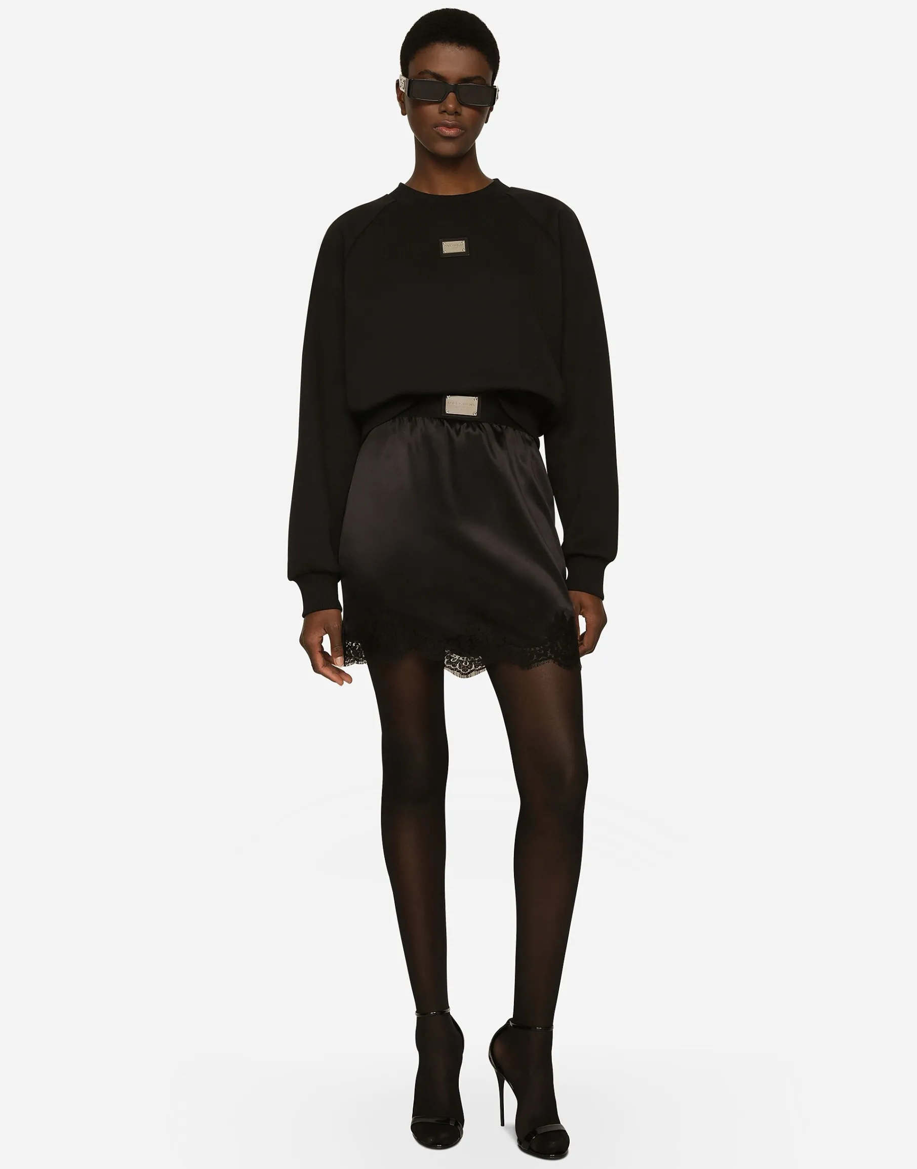 Technical jersey sweatshirt with Dolce&Gabbana tag