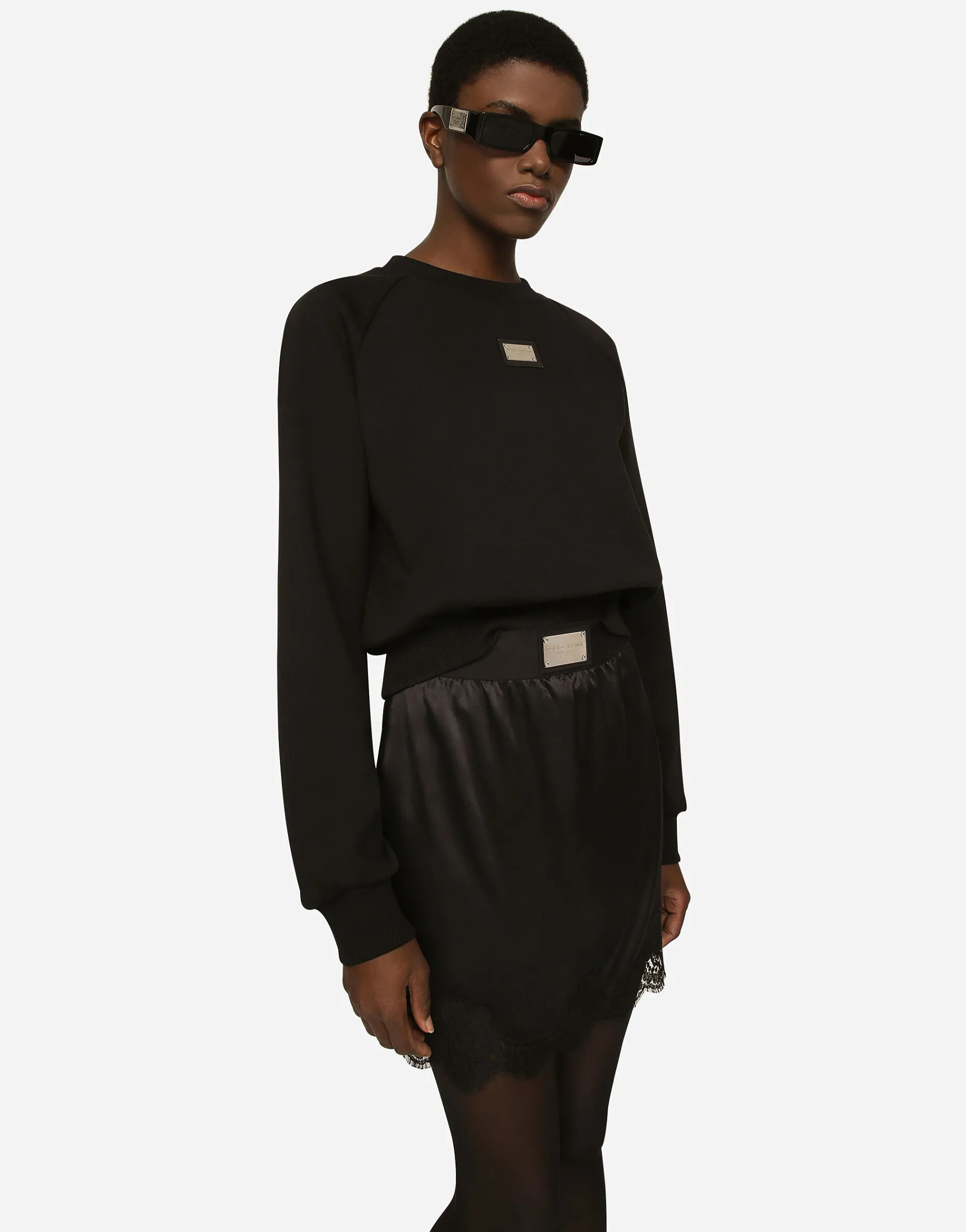 Technical jersey sweatshirt with Dolce&Gabbana tag