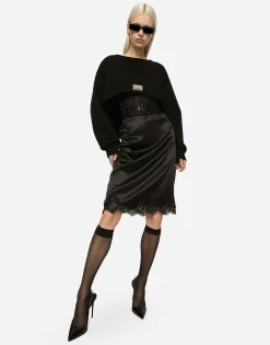Technical jersey sweatshirt with cut-out and Dolce&Gabbana tag