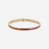 Tennis bracelet in yellow gold 18kt with multicolor sapphires