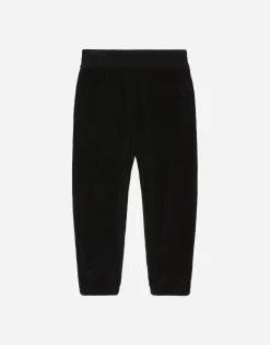 Terrycloth jogging pants with logo tag