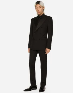 Three-piece Sicilia-fit suit in stretch wool