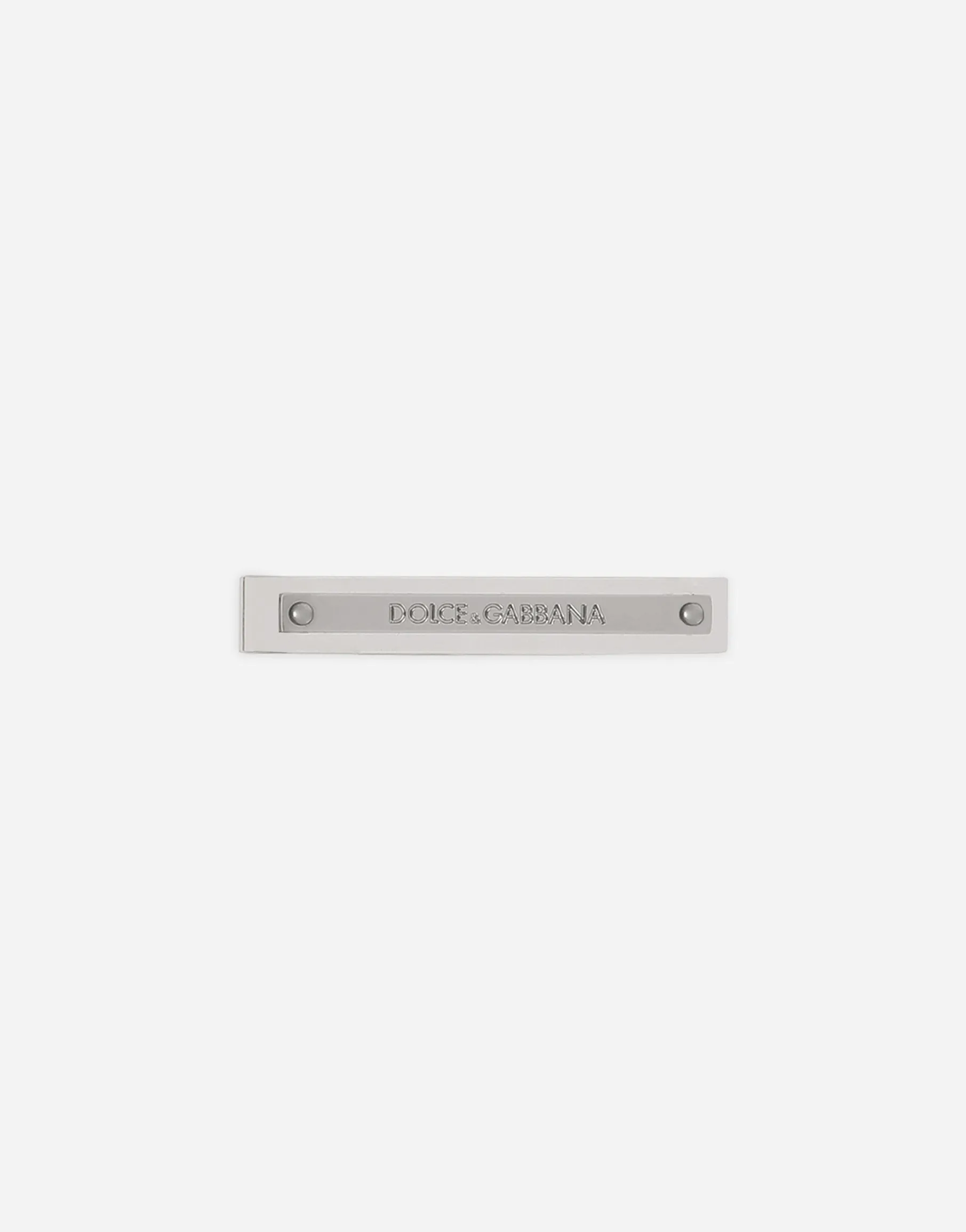 Tie clip with logo tag