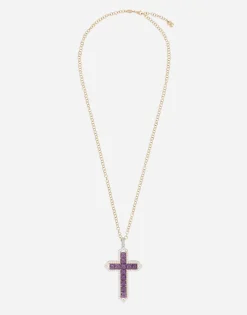 Tradition pendant in rose and white gold 18kt with amethystes and diamonds