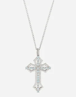 Tradition pendant in white gold 18kt with aquamarines and diamonds