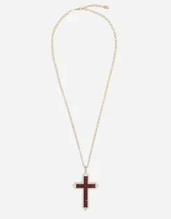 Tradition pendant in yellow and white gold 18Kt with rhodolite garnets and diamonds