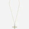 Tradition pendant in yellow and white gold 18kt with peridots and diamonds