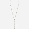 Tradition white gold rosary necklace