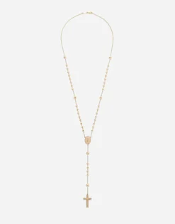 Tradition yellow gold rosary necklace