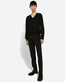 Trousers in stretch wool