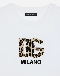 T-shirt with flocked DG logo