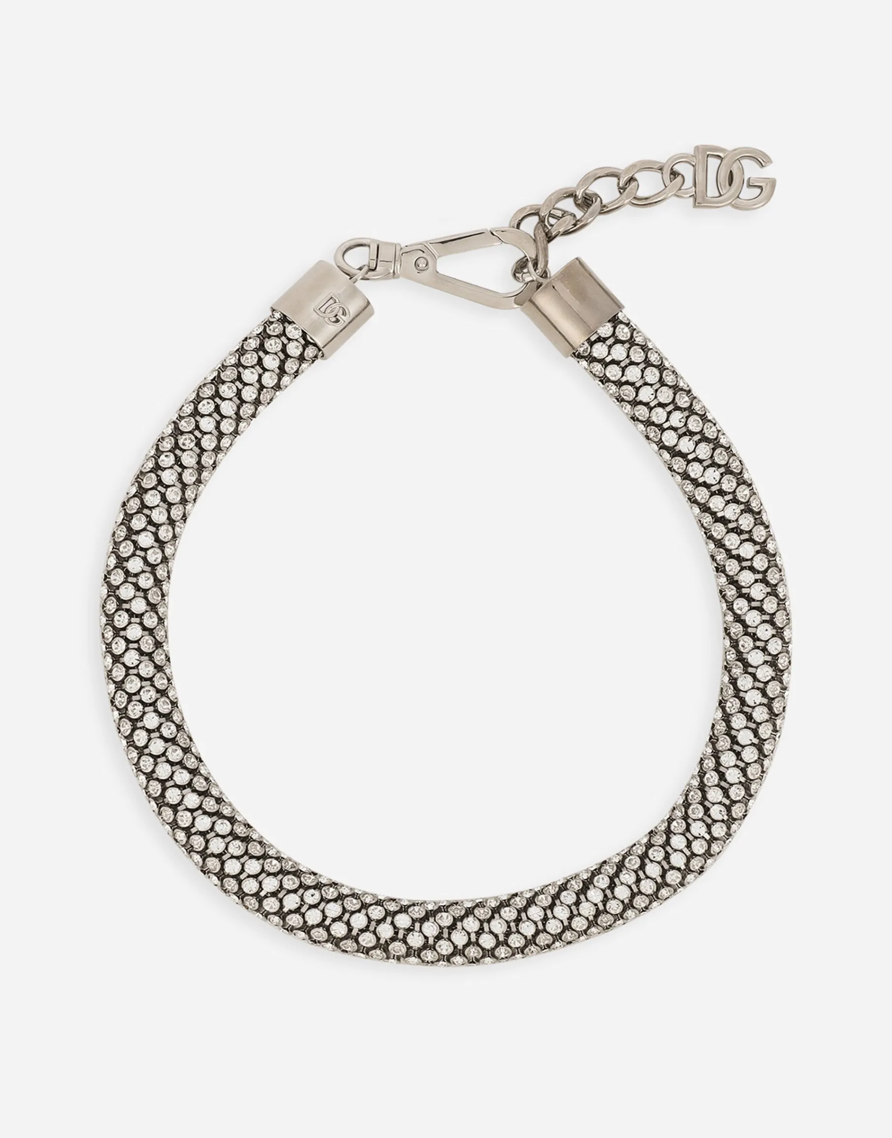 Tubular choker with rhinestones