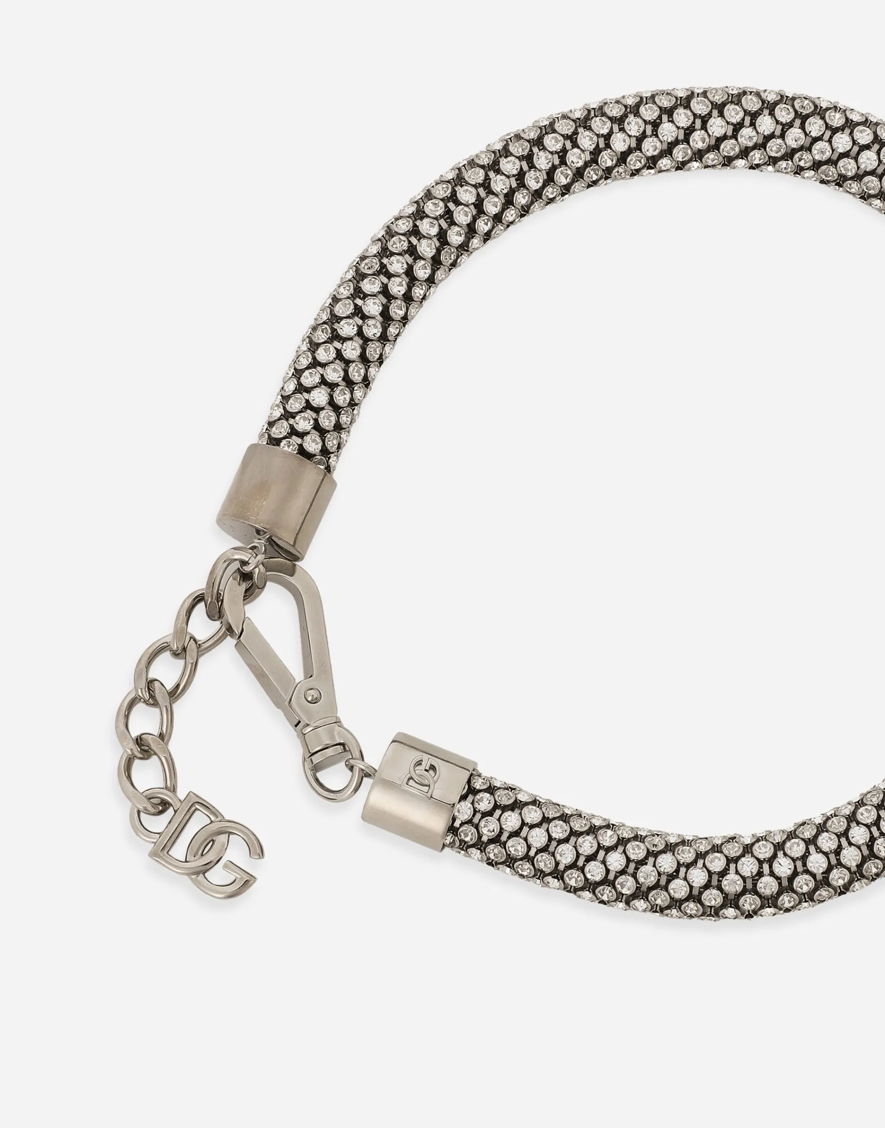 Tubular choker with rhinestones